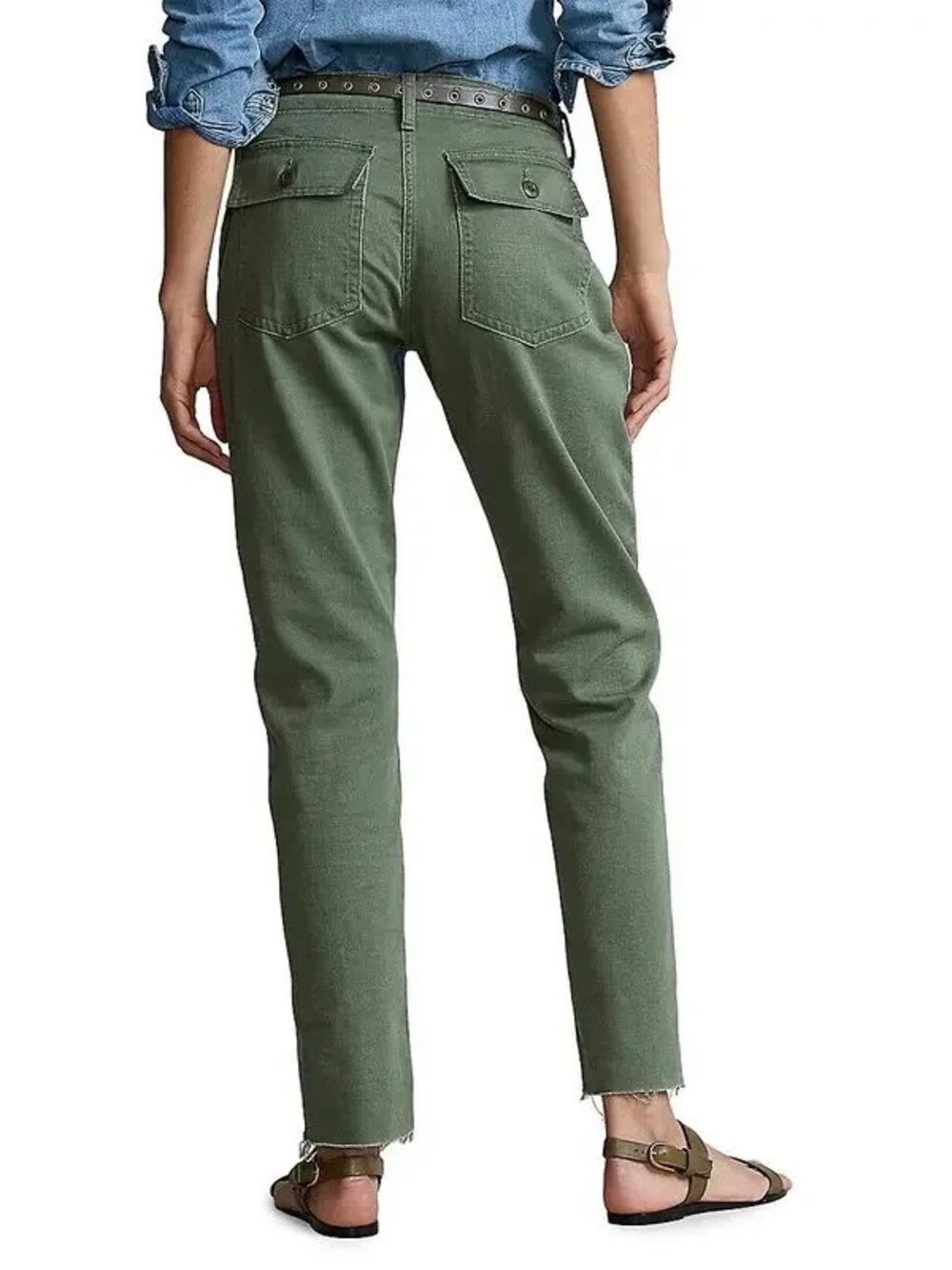 Polo Ralph Lauren NWOT Avery Hybrid Boyfriend Blue Olive Green Pants Jeans (27R) - Picture 5 of 8